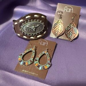 Rains Brown and Multicolor Women's Accessory Set